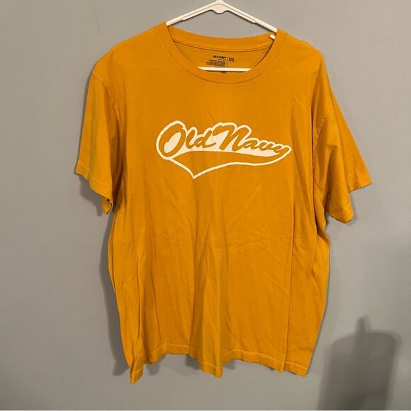 Old Navy Yellow Short Sleeve Tee Shirt Men's Size XXL 100% Cotton - Picture 1 of 4